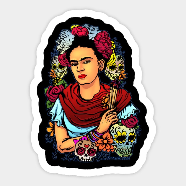 "LA MAESTRA"  Art by Rolo Ledesma Sticker by Roloworld nyc